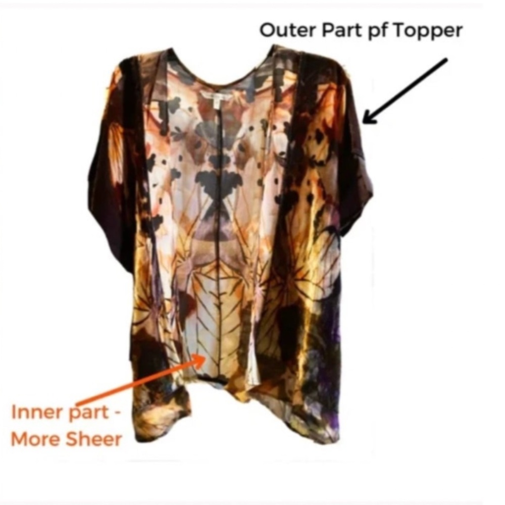Soft Surroundings Kimono Painterly Butterfly Topper - NEW WITH TAGS - Semi-Sheer - Picture 5 of 9